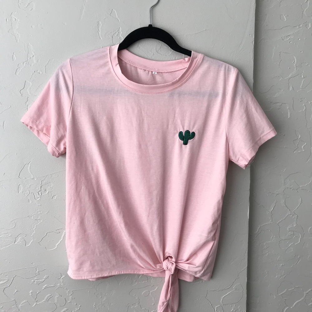 Pink Cactus Crop Top